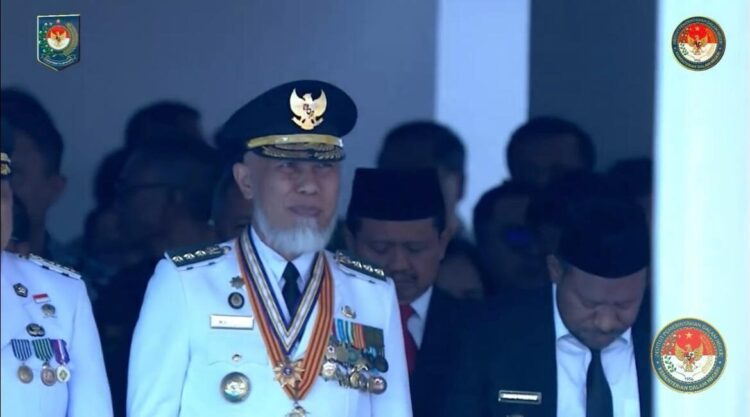 Saat Upacara Pelantikan Pamong Praja Muda IPDN Angkatan XXXII Tahun 2025, Dua Kebanggaan Gubernur Mahyeldi 1 HADIRI—Gubernur Sumatera Barat (Sumbar), H. Mahyeldi Ansharullah, saat menghadiri pelantikan 1.110 Pamong Praja Muda lulusan Institut Pemerintahan Dalam Negeri (IPDN) Angkatan XXXII Tahun 2025.