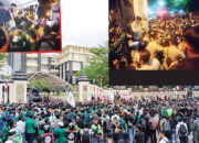 Aksi Solidaritas untuk Affan Kurniawan di Padang, Mahasiswa dan Driver Ojol Bersatu Geruduk Polda Sumbar, Sempat Memanas dan Diwarnai Pembakaran Ban, Bertahan sampai Malam, Bubar usai Ditemui Kapolda