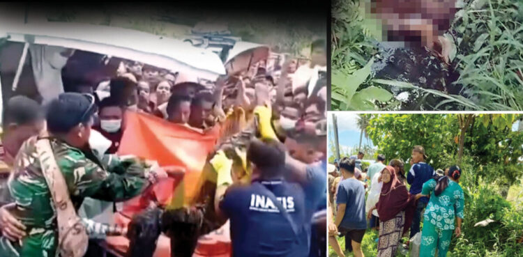 Mayat Perempuan dalam Selokan, Diduga Korban Pembunuhan dan Pemerkosaan, Ditemukan Tanpa Bra dan Celana Dalam, Ada Luka di Anus dan Tulang Pipi Retak 1 MAYAT— Warga berkerumun menyaksikan mayat perempuan dalam selokan di Jorong Binubu, Nagari Sontang Cubadak, Kecamatan Padang Gelugur, Kabupaten Pasaman.