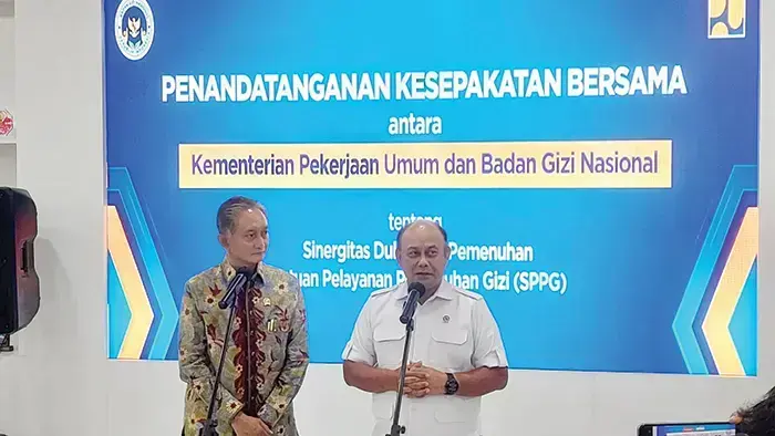 Kementerian PU dan Badan Gizi Nasional Teken MoU Bangun Ribuan Dapur Gizi 1 MOU— Kementerian PU bersama BGN menandatangani Nota Kesepahaman untuk mendukung pembangunan infrastruktur dapur gizi atau Satuan Pelayanan Pemenuhan Gizi (SPPG).
