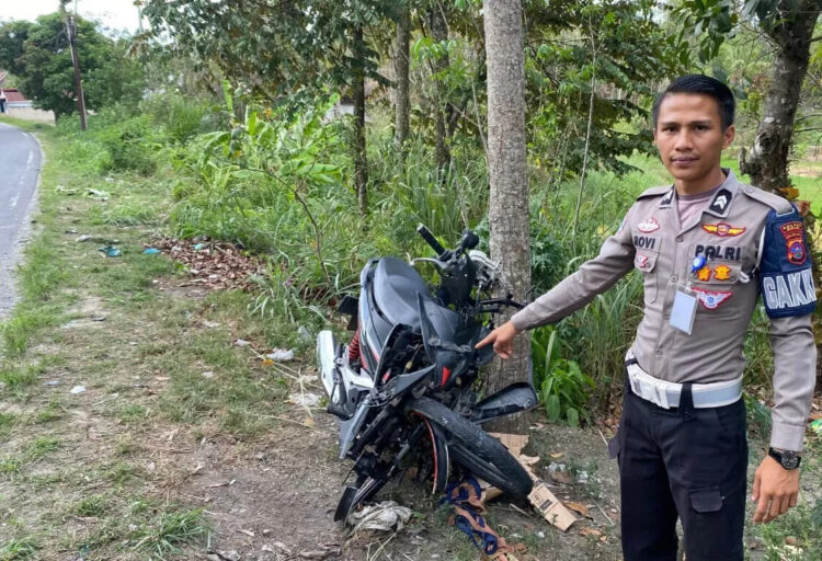 Bertabrakan dengan Pikap, Pemotor Tewas di Tempat 1 KECELAKAAN— Kondisi sepeda motor korban yang mengalami kerusakan parah usai bertabrakan dengan mobil pikap di Jorong Koto Tuo, Nagari Tanjung Bingkung, Kecamatan Kubung, Kabupaten Solok.