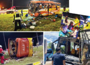 Bus Pariwisata ALS Terbalik di Exit Tol Padang-Sicincin, 2 Atlet Karate asal Medan Tewas, 29 Luka-luka, Sopir dan Kernet Melarikan Diri