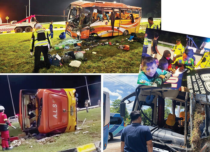 Bus Pariwisata ALS Terbalik di Exit Tol Padang-Sicincin, 2 Atlet Karate asal Medan Tewas, 29 Luka-luka, Sopir dan Kernet Melarikan Diri 1 KECELAKAAN-Kondisi bus pariwisata ALS yang terbalik di di Jalan Pintu Keluar Tol Padang-Sincincin, Kapalo Hilalang, Kecamatan 2x11 Kayu Tanam. Sedangkan dua korban meninggal dan 29 orang luka-luka dibawa ke RSUD Padangpariaman.