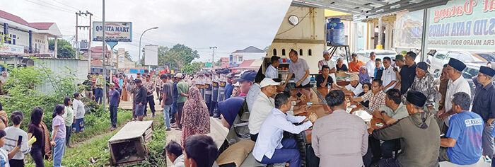 Eksekusi Lahan di Nagari Muaro Bodi Berujung Ricuh, 1 Petugas Terluka Terkena Lemparan Batu 1 EKSEKUSI— Personel Polres Sijunjung, Kodim 0310/SS dan Satpol PP mengamankan eksekusi lahan
di Nagari Muaro Bodi, Kecamatan IV Nagari, Kabupaten Sijunjung.