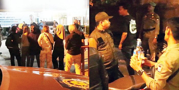 Satpol PP Razia Balap Liar dan Penginapan, Sekelompok Remaja Pesta Miras dan Pasangan Ilegal Diamankan 1 RAZIA DINIHARI— Petugas Satpol PP Kota Padang melakukan razia di lokasi rawan balap liar, tawuran, dan penginapan, Jumat (19/9) dinihari WIB. Sebanyak 15 orang berhasil diamankan, diantaranya kelompok remaja pesta miras dan pasangan ilegal.