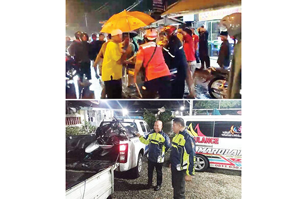 Motor Bonceng Tiga Tabrak Truk Parkir, 1 Tewas dan 2 Luka Berat 1 KECELAKAAN— Polisi mengamankan sepeda motor yang menabrak truk parkir di Jalan Raya Indarung, Kelurahan Indarung, Kecamatan Lubukkilangan, yang mengakibatkan satu orang tewas dan dua luka-luka.