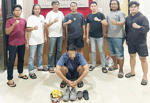 CURI POMPA AIR— Pelaku DA alias Egi (33) mencuri pompa air milik UPTD Balai Perikanan Air Laut dan Payau (BPBALP),
 di Sei Nipah, Nagari Painan Selatan, Kecamatan IV Jurai.