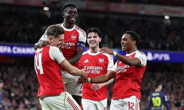 MENGGILA— Arsenal tampil menggila di hadapan publik sendiri dengan menghancurkan Atletico Madrid 4–0 pada laga pekan ketiga Liga Champions 2025/26, di Stadion Emirates, Rabu (22/10) dini hari WIB.