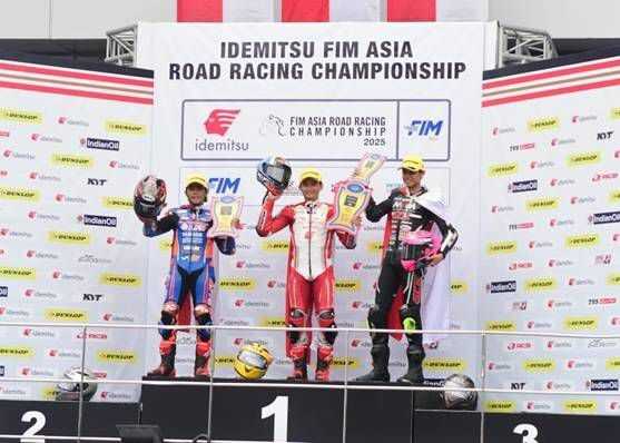 CBR Series Melesat, Pebalap Astra Honda Raih Tiga Podium ARRC Malaysia 1 NAIK PODIUM— Pebalap binaan AHRT berhasil naik podium pada ajang Asia Road Racing Championship (ARRC) 2025 seri kelima yang diselenggarakan di Sepang International Circuit, Malaysia.