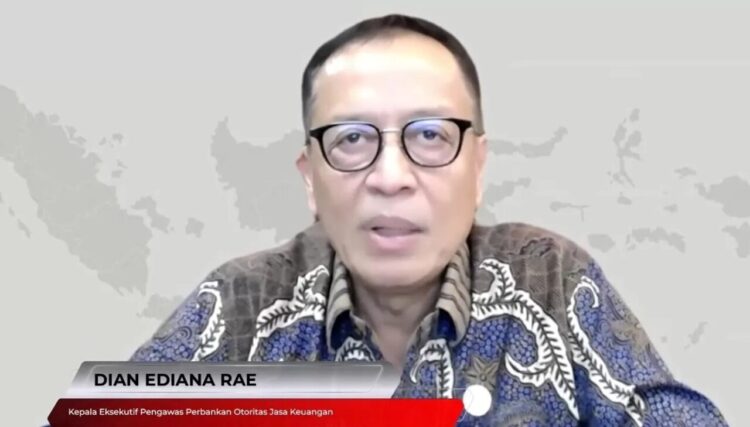 BERI KETERANGAN—Kepala Eksekutif Pengawas Perbankan Otoritas Jasa Keuangan (OJK) Dian Ediana Rae saat memberikan keterangan pers.