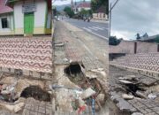 Trotoar Ambruk di Depan Balai- Balai Adat Nagari Koto Baru Solok Selatan