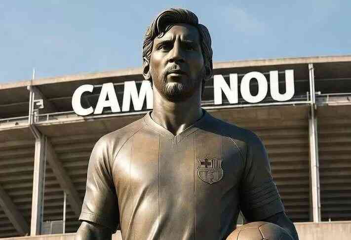 Penghormatan Abadi! Laporta Umumkan Patung Lionel Messi di Camp Nou, Sejajar dengan Johan Cruyff 1 PATUNG— Patung Leo Messi di Spotify Camp Nou