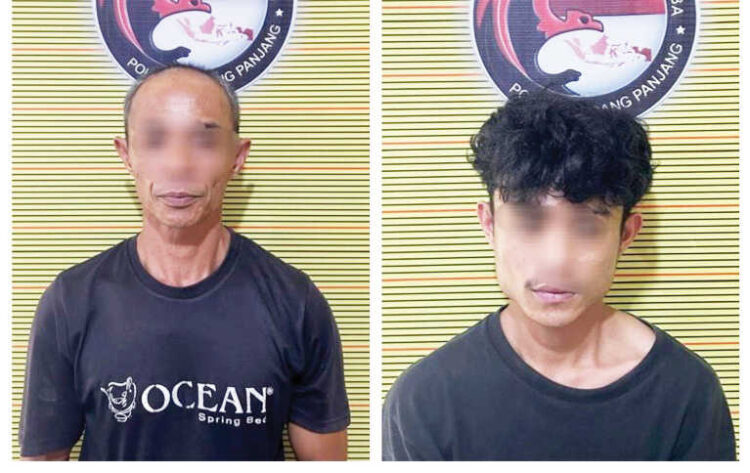 NARKOBA— Ayah berinisial Z dan anak kandungnya MB ditangkap Satresnarkoba Polres Padangpanjang dengan barang bukti sabu dan ganja.