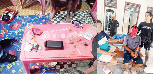 SABU— Pelaku MS (55) yang diduga sebagai pengedar sabu ditangkap Tim Satresnarkoba Polres Sijunjung.