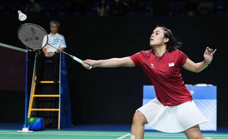 Medali Perak SEA Games 2025 di Tangan!, Tim Beregu Putri Indonesia Gulung Malaysia 3-2 1 UNJUK AKSI— Gregoria Mariska saat beraksi di babak perempat final SEA Games 2025.