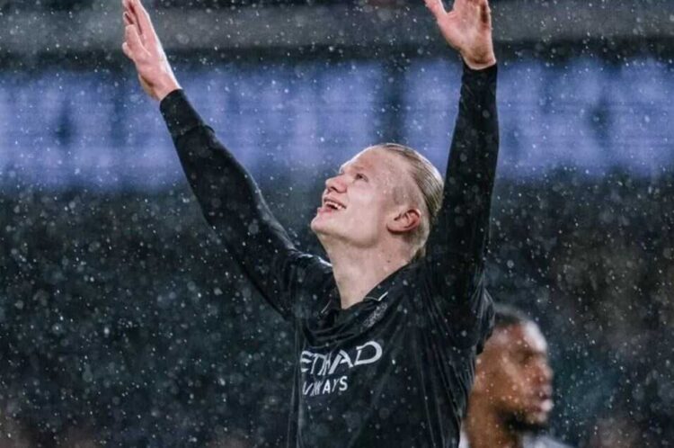 REKOR— Erling Haaland resmi cetak 100 gol di Premier League.