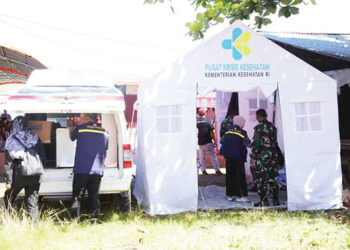 Tenda Puskris milik Kemenkes Disiagakan, Antisipasi Peningkatan dan Potensi Penyakit Pascabencana Sumbar