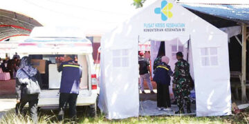 Tenda Puskris milik Kemenkes Disiagakan, Antisipasi Peningkatan dan Potensi Penyakit Pascabencana Sumbar