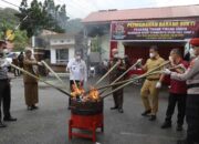 Pemko dan Kejari Sawahlunto Musnahkan BB Delapan Perkara