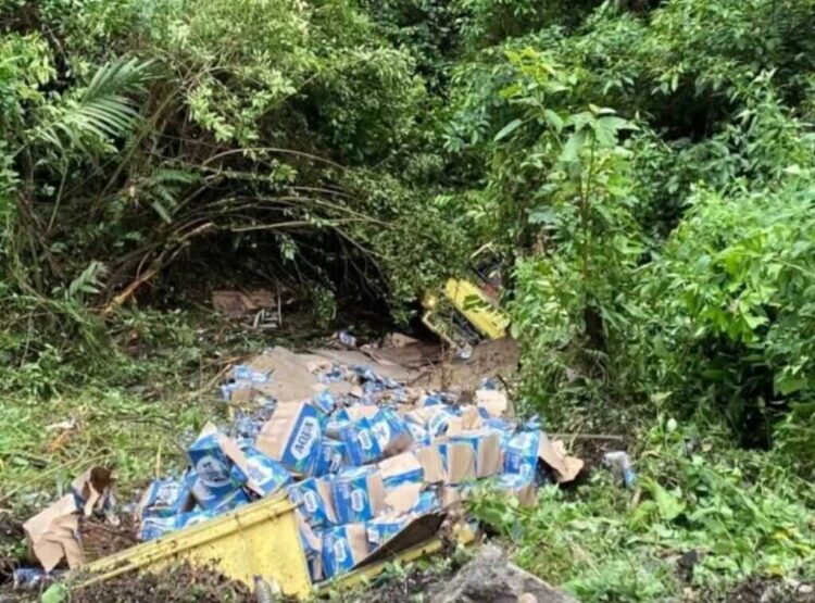 Rem Diduga Blong, Truk Pengangkut Aqua Terjun ke Jurang 1 MASUK JURANG— Sebuah truk pengangkut Aqua, air mineral, masuk jurang di jalan umum di Lurah Berangin, Jorong Koto Tangah, Nagari Ganggo Mudiak, Kecamatan Bonjol, Pasaman, pada Selasa (16/12) sekitar pukul 12.30 WIB.