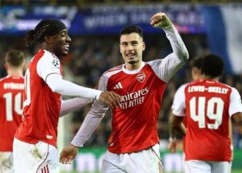 MENANG— Usai menang 3-0 atas Club Brugge di Liga Champions, Kamis (11/12) dini hari WIB, Arsenal akan kembali ke Emirates Stadium untuk menghadapi tim juru kunci, Wolverhampton Wanderers, Minggu (14/12) pukul 03.00 WIB.