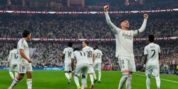 PIALA SUPER SPANYOL— Real Madrid akan menantang Barcelona pada final Piala Super Spanyol usai mengalahkan Atletico Madrid, dengan skor 2-1 pada laga semifinal yang digelar di King Abdullah Sports City, Jeddah, Arab Saudi, Jumat (9/1) dini hari WIB.