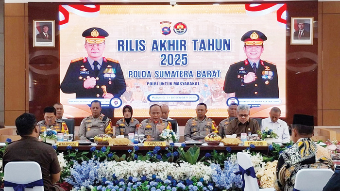 Sepanjang 2025, Angka Kriminalitas di Sumbar Tembus 13.194 Kasus, 39 Polisi Dipecat, Laka Lantas dan Korban Meninggal Turun