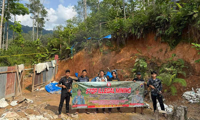 Lagi, Tambang Emas Ilegal di Solsel Digerebek, Pondok Pekerja dan Peralatan Dibakar