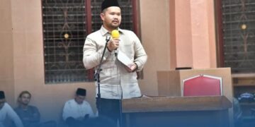 Momen Pergantian Tahun Baru, Wawako Sawahlunto Pimpin Doadan Zikir Bersama 9 SAMBUTAN— Wakil Wali Kota Sawahlunto Jeffry Hibatullah bersama jajaran Forkopimda, pimpinan perangkat daerah, dan tokoh masyarakat mengikuti doa dan zikir bersama sekaligus momen pergantian tahun di Masjid Agung Nurul Islam, Rabu (31/12).