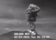 Selasa Dinihari, Marapi kembali Erupsi, Wilayah Tanahdatar Diguyur Hujan Abu